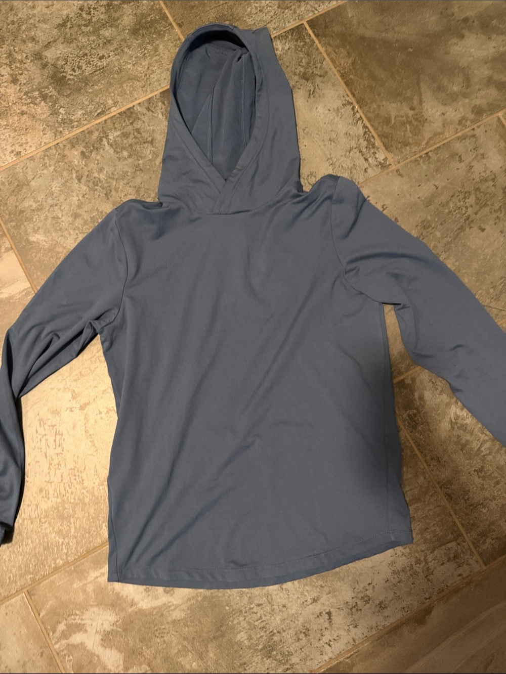 Men's Hooded Long Sleeve Pullover - Dusty Blue